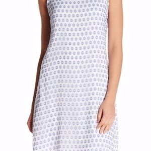Nine West White and Blue Patterned Dress